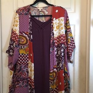Kimono with Tanktop Sz 1X MultiColored